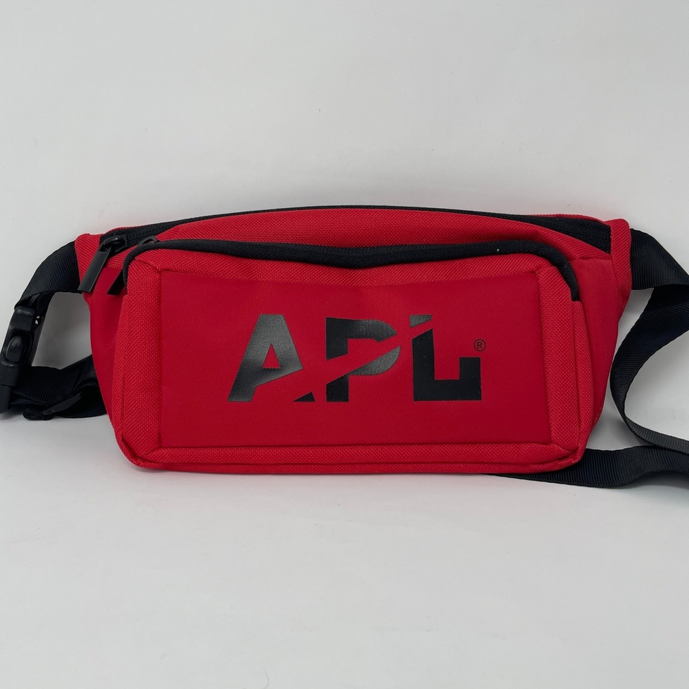 APL Athletic Propulsion Labs Red Canvas Fanny Pack Waist Bag Adjustable Strap
